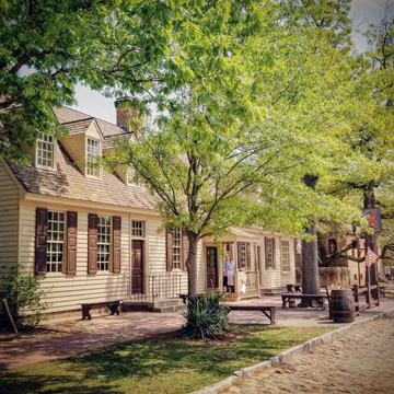 street and sidewalk in Colonial Williamsburg, Virginia